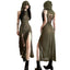 Robe longue à fente haute SINROYEE pour femmes - Vert foncé
