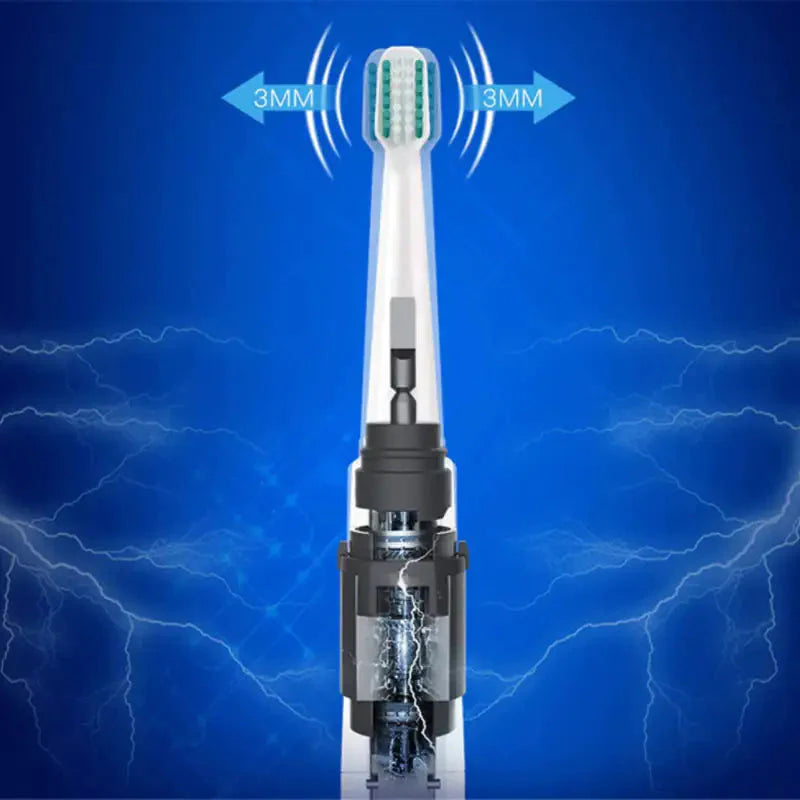 Cepillo de dientes electroacústico ultrasónico con dos cabezales de cepillo adicionales