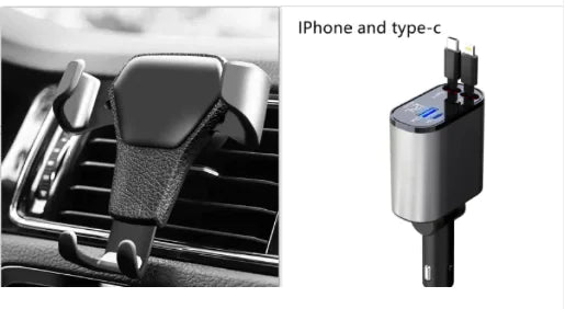 Chargeur de voiture en métal premium - Adaptateur USB-C super rapide 100W