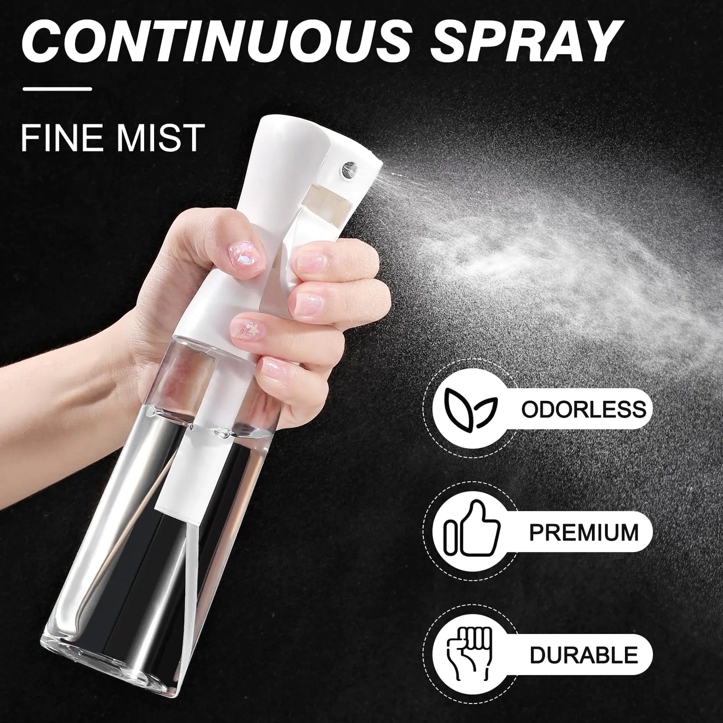 Botella de Spray Continuo para Cabello - Paquete de 2 (10.1oz/300ml)