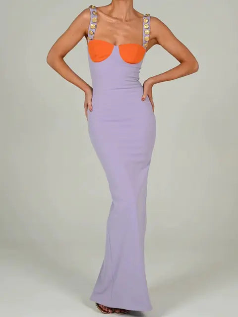 Vestido Maxi Bodycon Sin Tirantes Elegante