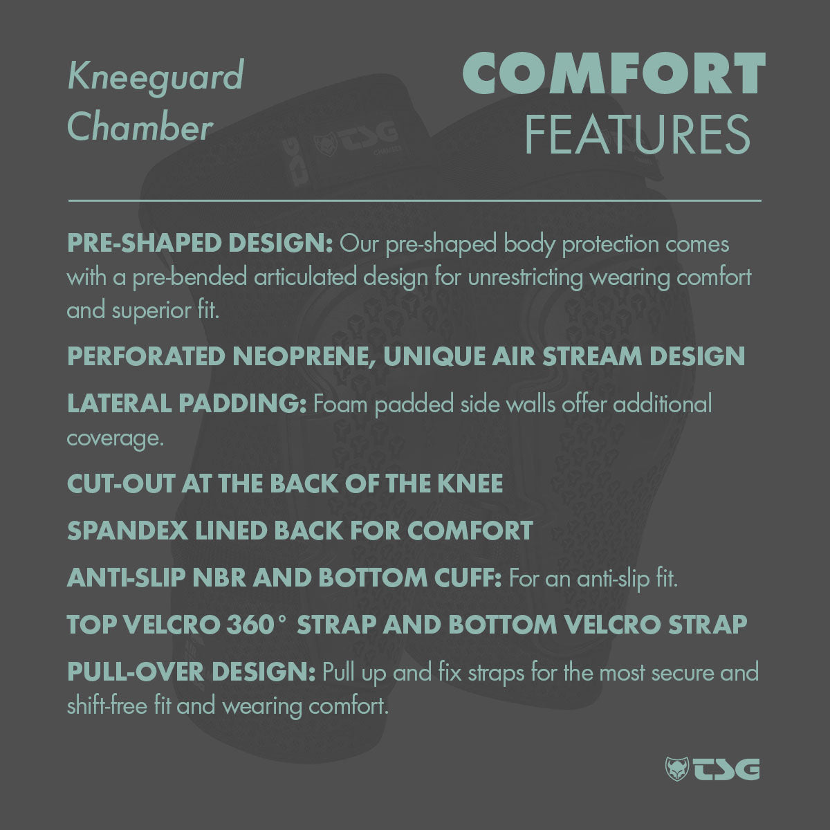 TSG Kneeguard Chamber - Almohadillas Protectores de Bicicleta Premium
