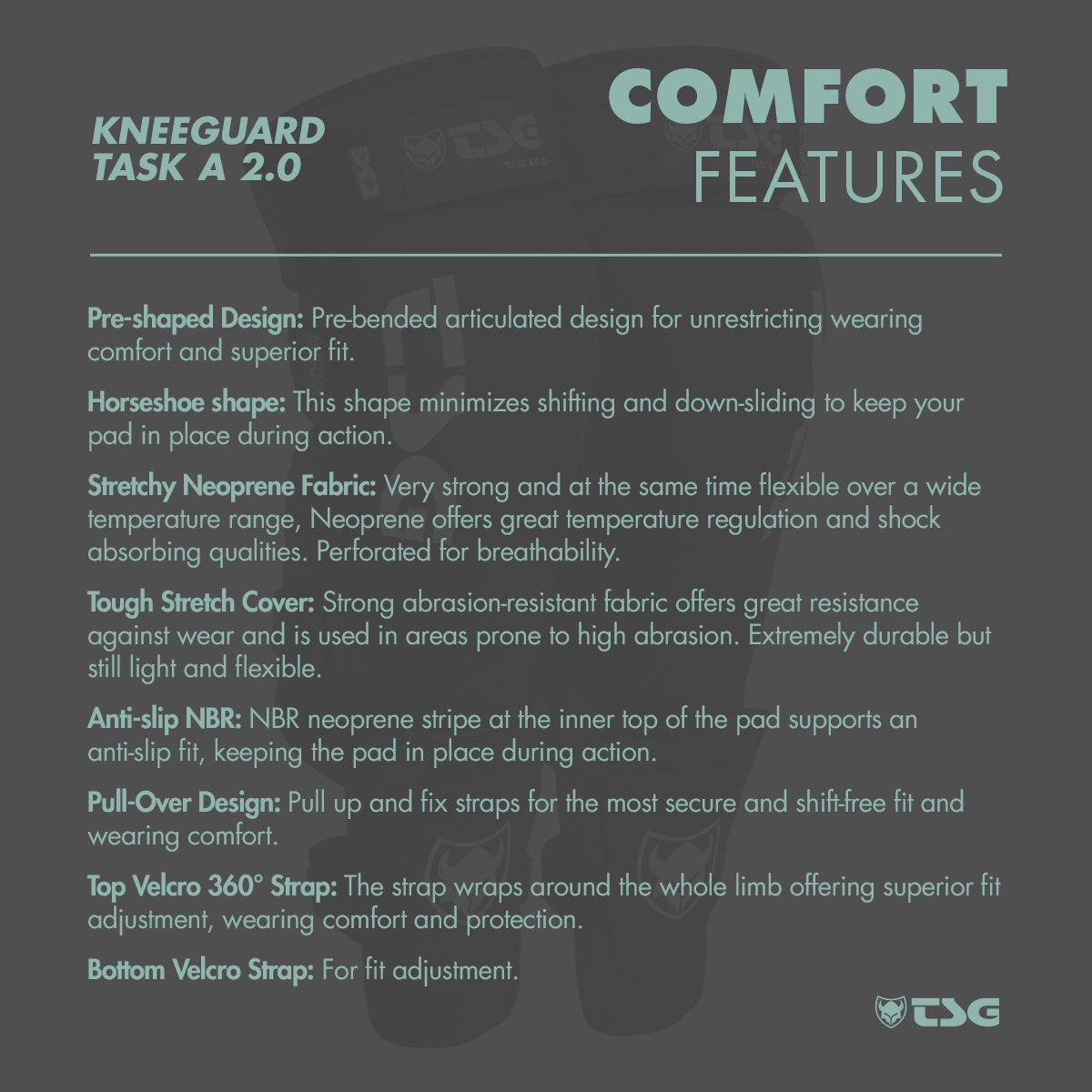 TSG Kneeguard Task A 2.0 - Premium Bicycle Protective Pads