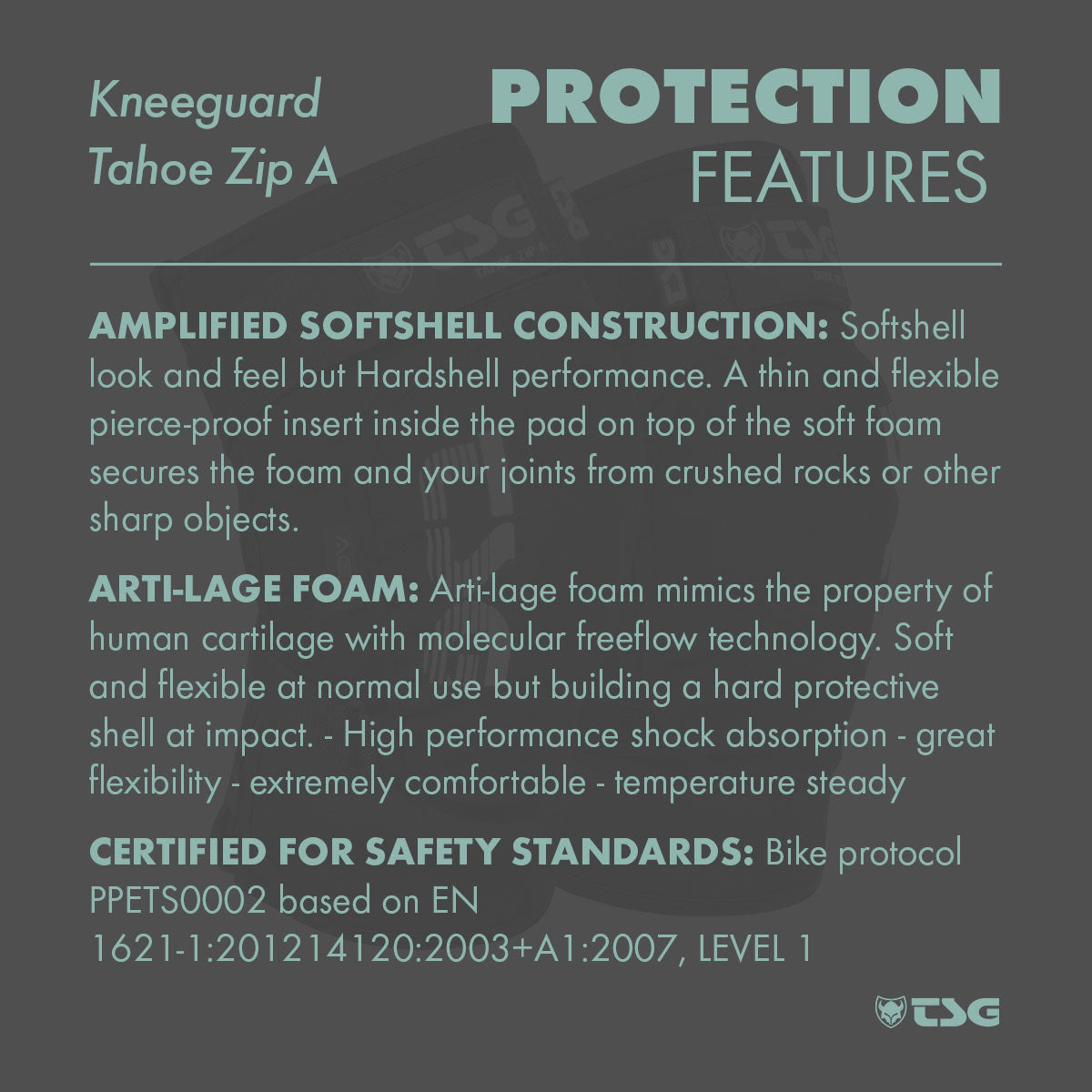 TSG Kneeguard Tahoe Zip A - Premium Bicycle Protective Pads