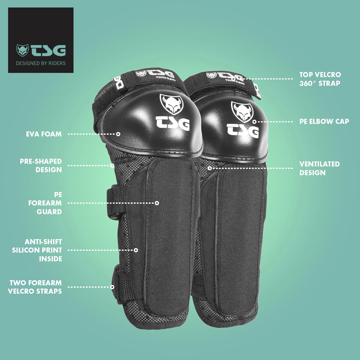 TSG Youth Elbow Protective Pads