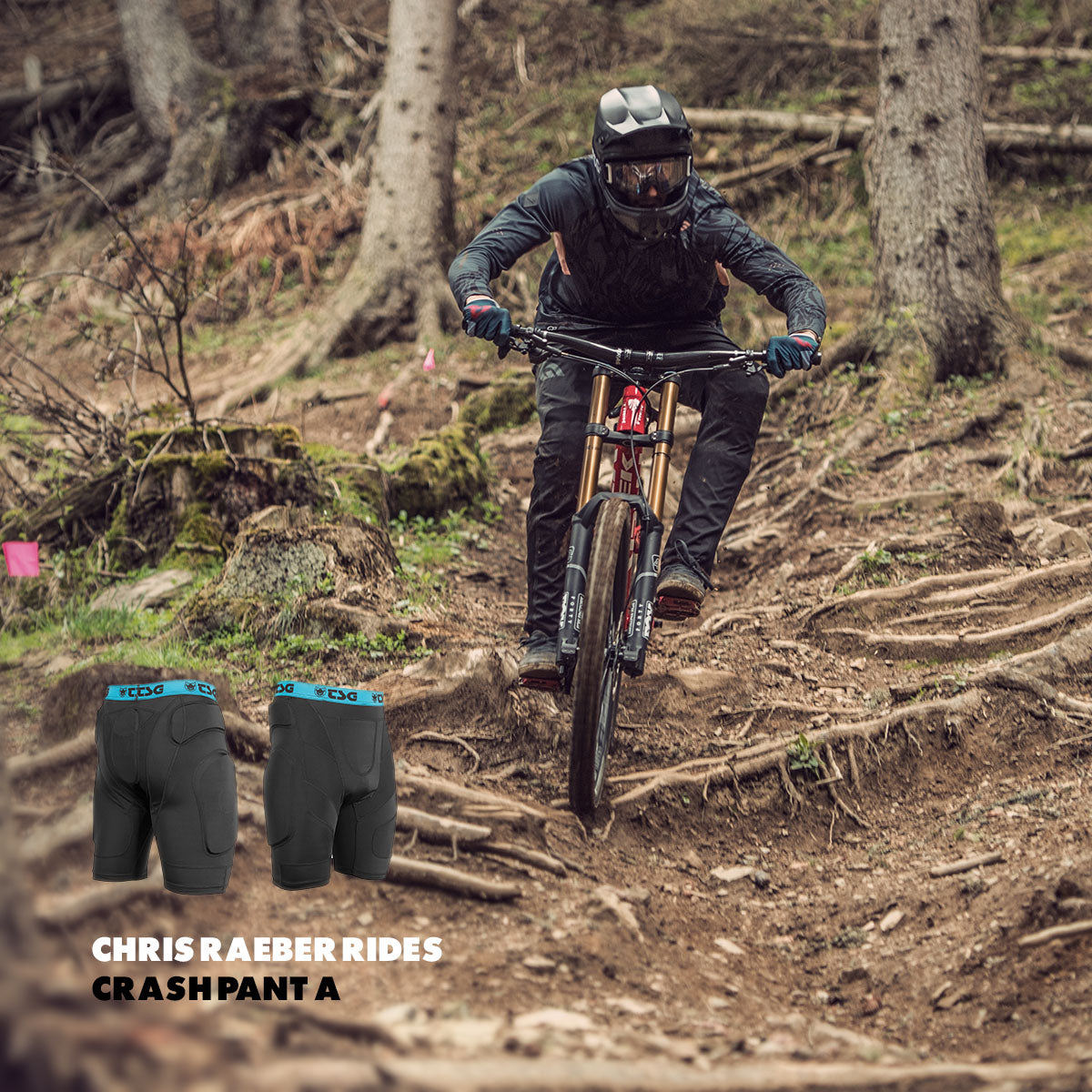 Shorts de protection TSG - Crash Pant A - Noir