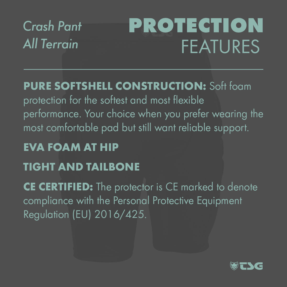 TSG Protective Shorts - Crash Pant All Terrain - Black