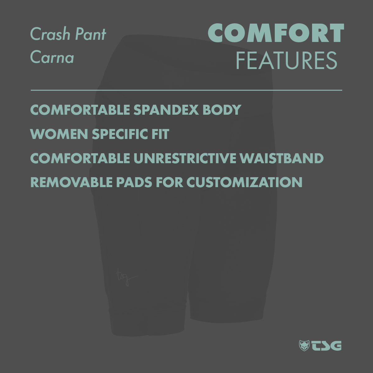 TSG Women's Protective Shorts - Crash Pant Carna - Black