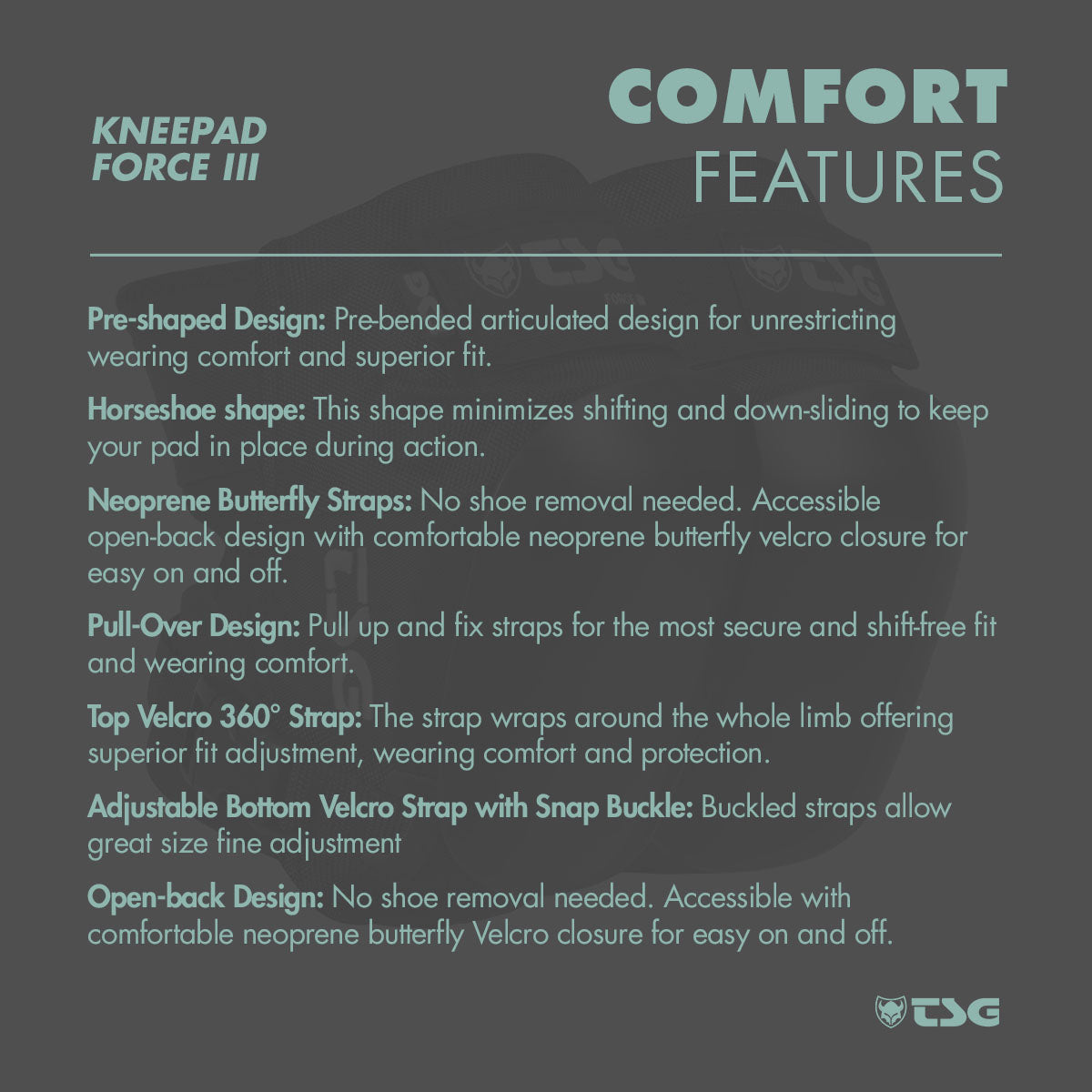 TSG Force III Knee Pads for Roller Skating