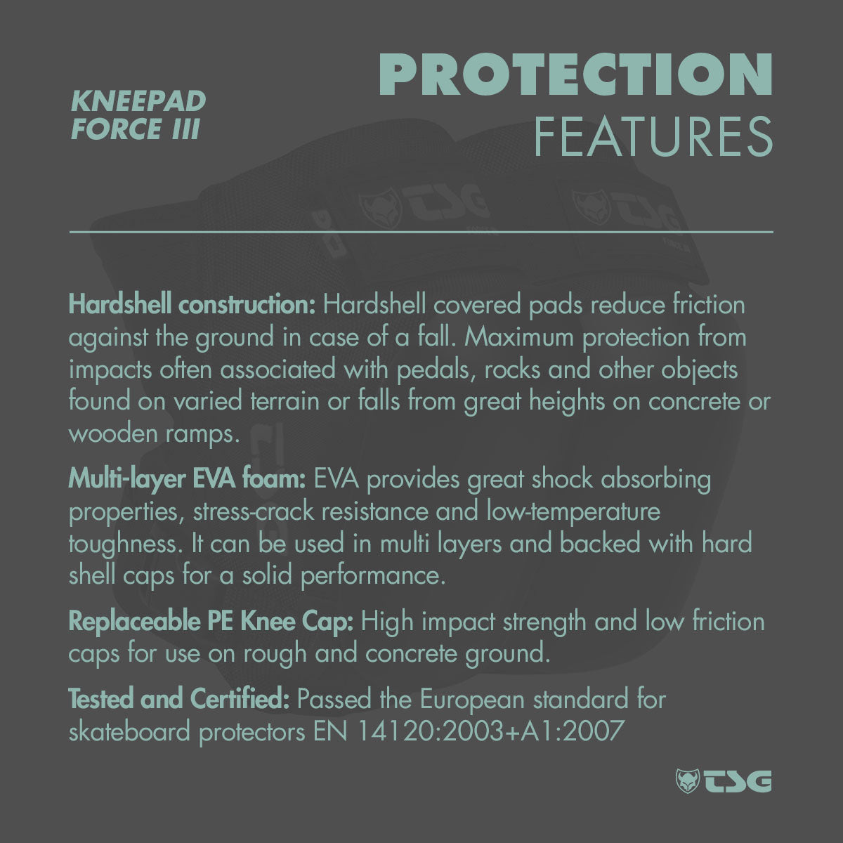 TSG Force III Knee Pads for Roller Skating
