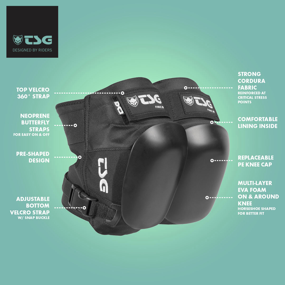 TSG Force III Knee Pads for Roller Skating