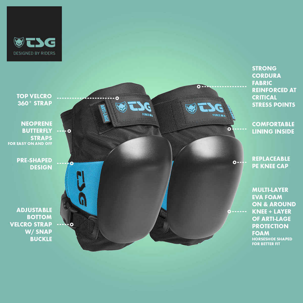 TSG Force III A Genouillères pour le Skateboard