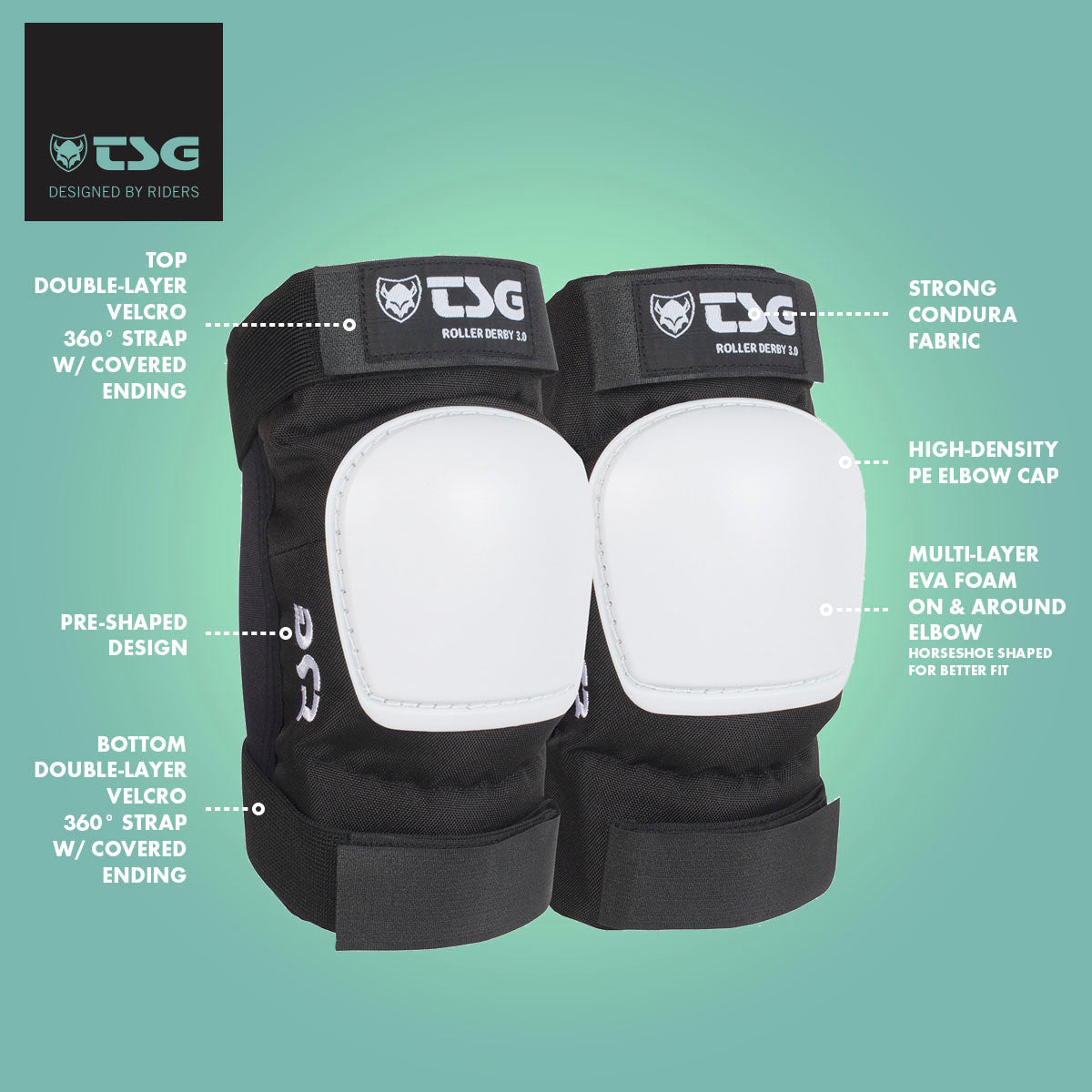 TSG - Elbowpad Roller Derby 3.0 - Vintage (Roller Skate Elbow Pads) - Korvel