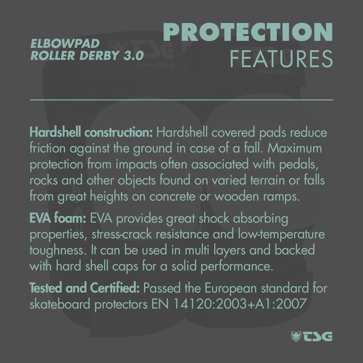 TSG - Elbowpad Roller Derby 3.0 - Vintage (Roller Skate Elbow Pads) - Korvel