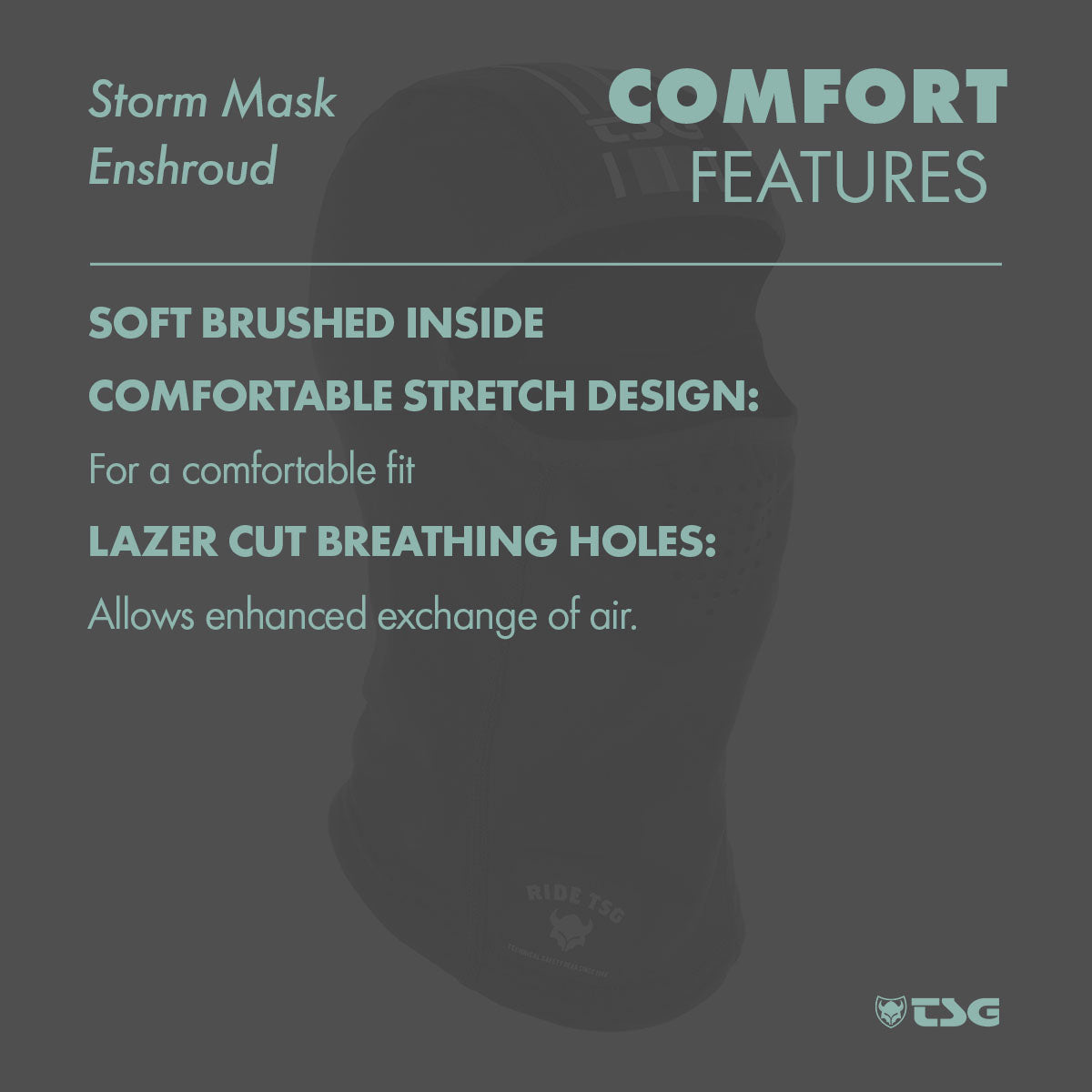 TSG Storm Mask Enshroud - Black-Tin, One Size