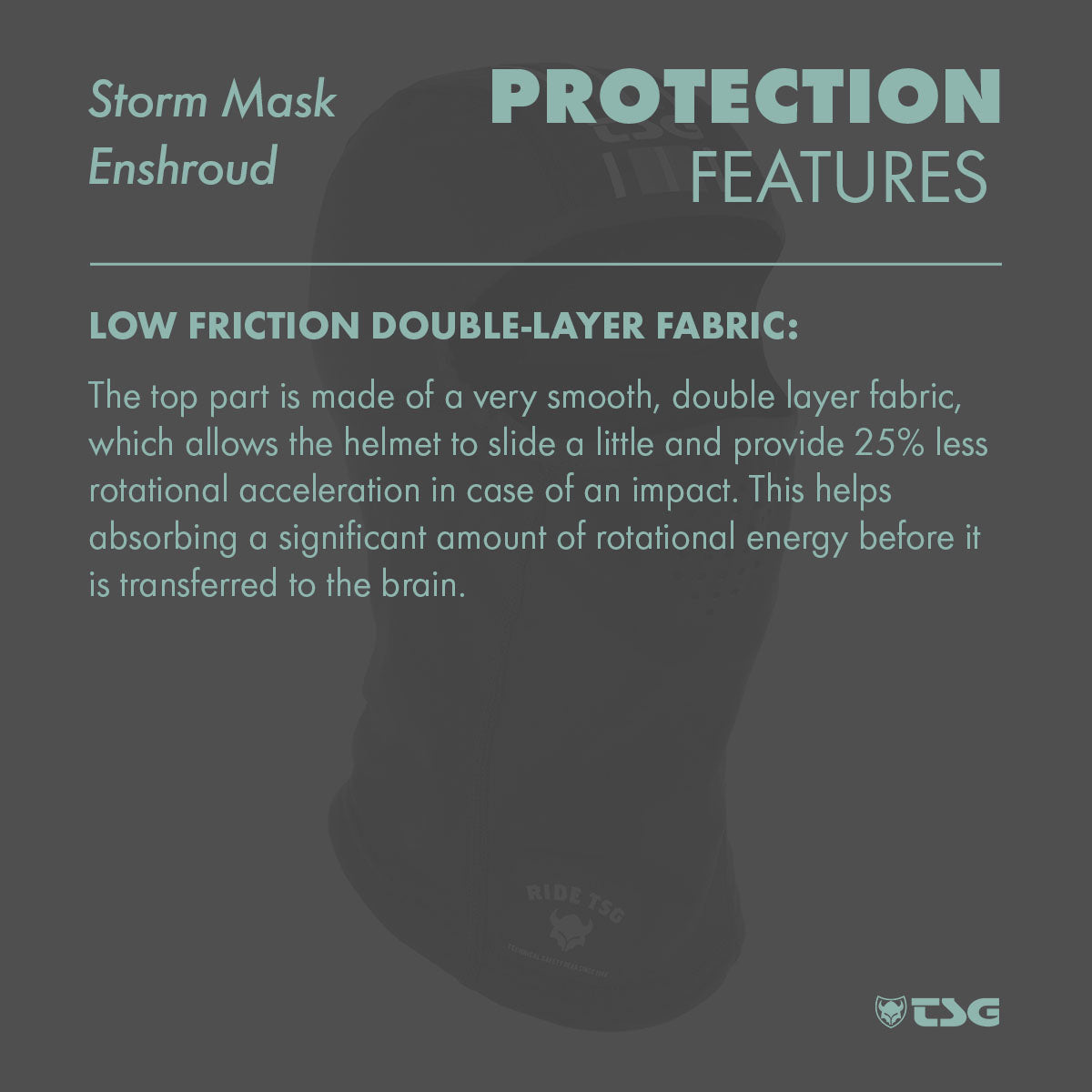 TSG Storm Mask Enshroud - Black-Tin, One Size