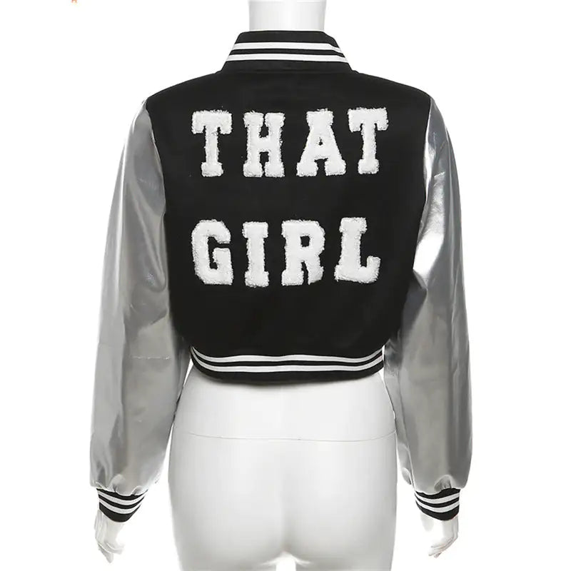 Chaqueta Varsity Cortada Metálica
