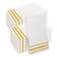 Serviettes en papier jetables élégantes blanches et dorées - 200 pièces