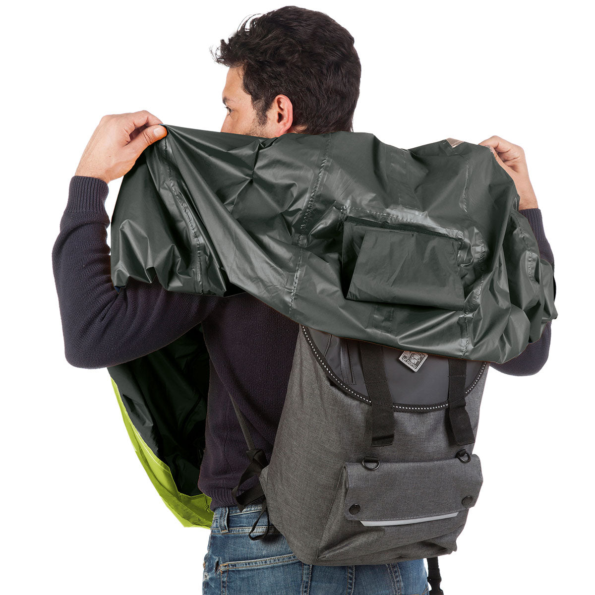 Tucano Urbano Bicycle Rain Cape - GARIBALDINA PLUS - Airborne Green
