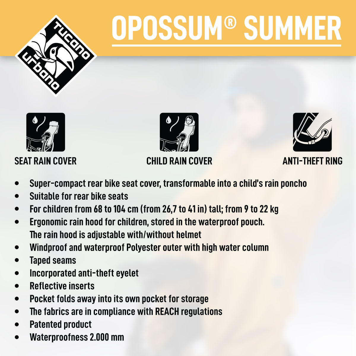 Tucano Urbano OPOSSUM® Summer Rear Bike Seat Cover