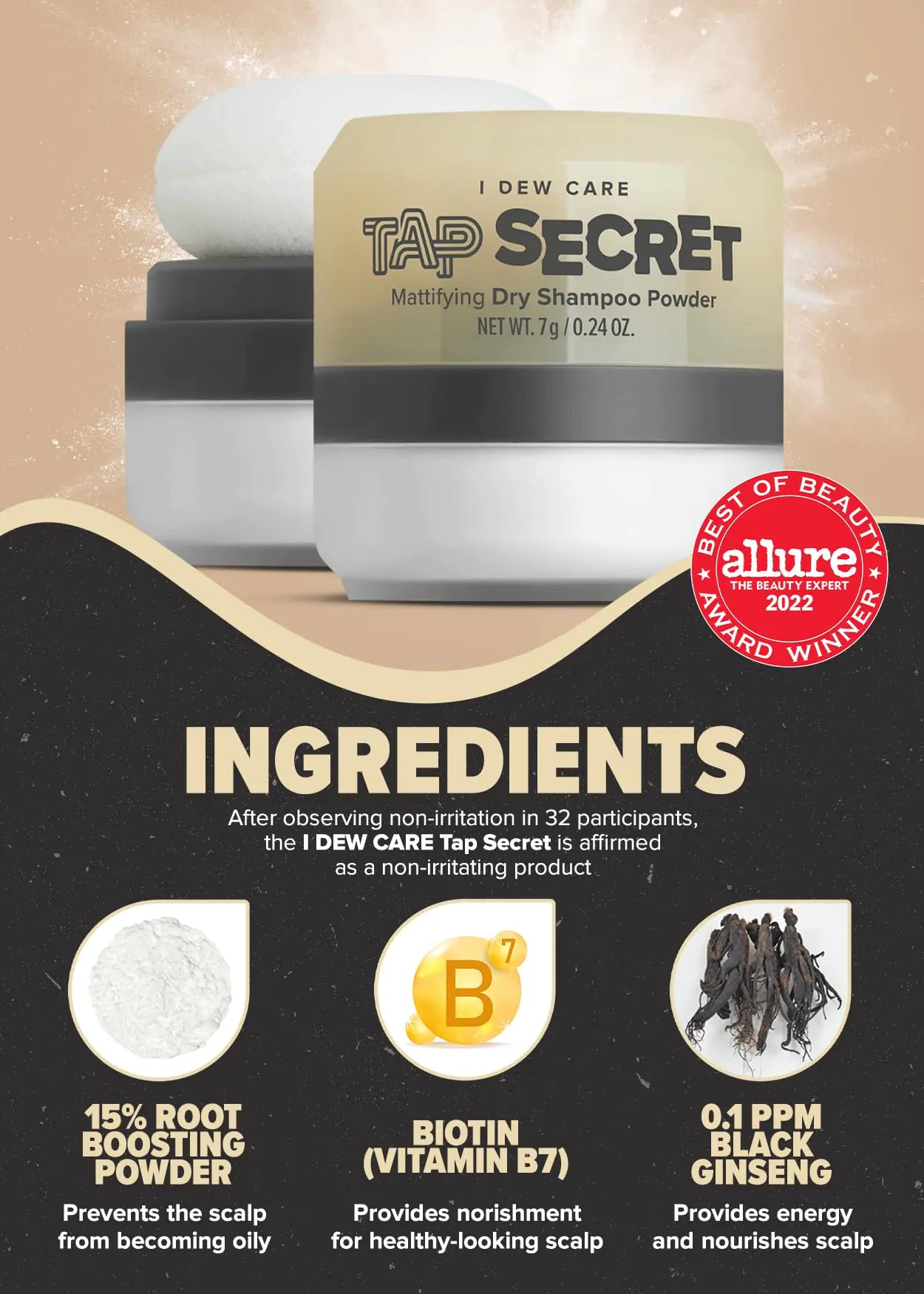 I DEW CARE Champú Seco - Set de Regalo Tap Secret Trio