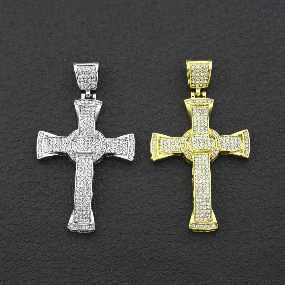 Ensemble de Bijoux Croisés en Diamant Hip Hop de Luxe