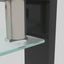 Mesa de café rectangular moderna de vidrio negro para sala de estar