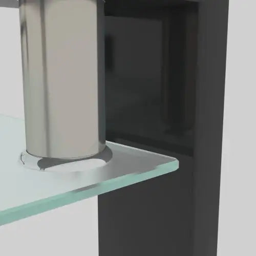 Mesa de café rectangular moderna de vidrio negro para sala de estar
