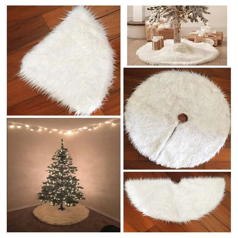 Funda de Árbol de Navidad de Terciopelo Blanco Creativo