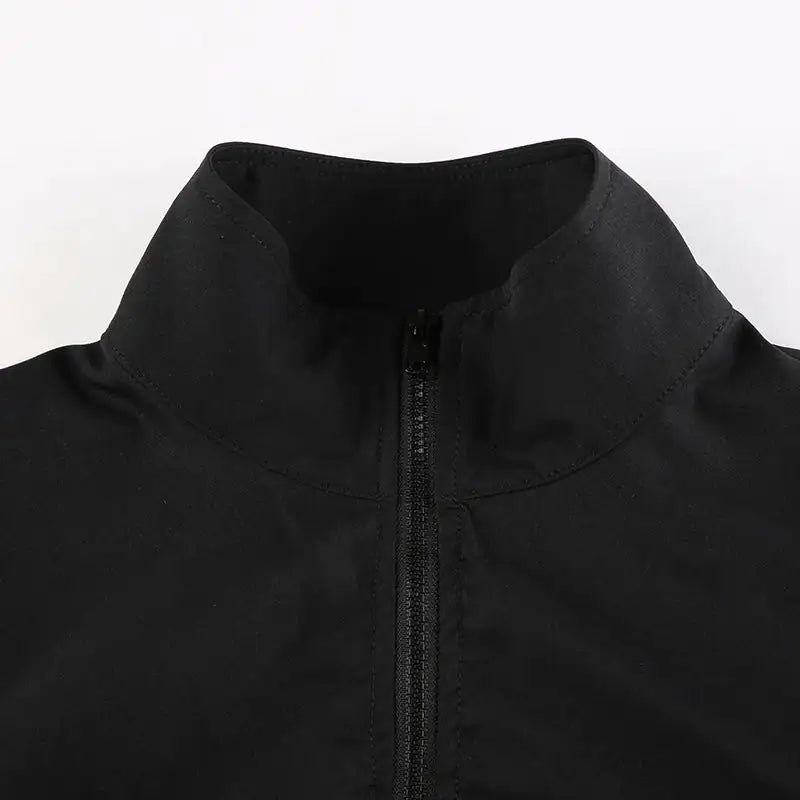 Chic Cropped Zipper Jacket