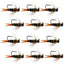 Premium Black Tungsten Bead Prince Jig Tactical Nymph Flies - 12 Pack Size 12 - Korvel
