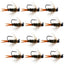 Tactical Black Tungsten Bead Prince Jig Nymph Flies - 12 Pack Size 14 - Korvel