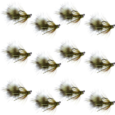 Premium Tungsten Bead Mini Bugger Tactical Nymphs - 12 Pack Size 12 - Korvel