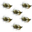 Premium Tungsten Bead Olive Mini Bugger Tactical Nymph Flies - Set of 6 Size 12 - Korvel