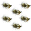 Premium Tactical Olive Mini Bugger Nymph Flies - Set of 6 Size 8 - Korvel