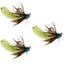 3-Pack Tactical Jigged Mop Flies with Tungsten Beads - Chartreuse, Size 14 - Korvel