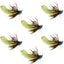 Tungsten Bead Chartreuse Mop Fly Tactical Jig Czech Euro Nymph Barbless Fly 6 Flies - Size 14