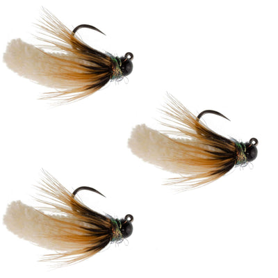 Tactical Tungsten Bead Cream Mop Fly - 3 Pack Size 14 for Euro Nymphing - Korvel