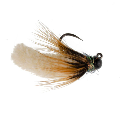 Premium Tungsten Bead Cream Mop Fly Tactical Jig - Size 14 (6 Pack) - Korvel