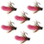 Hot Pink Tungsten Bead Mop Fly - Tactical Jig Nymphs (Size 14, Set of 6) - Korvel