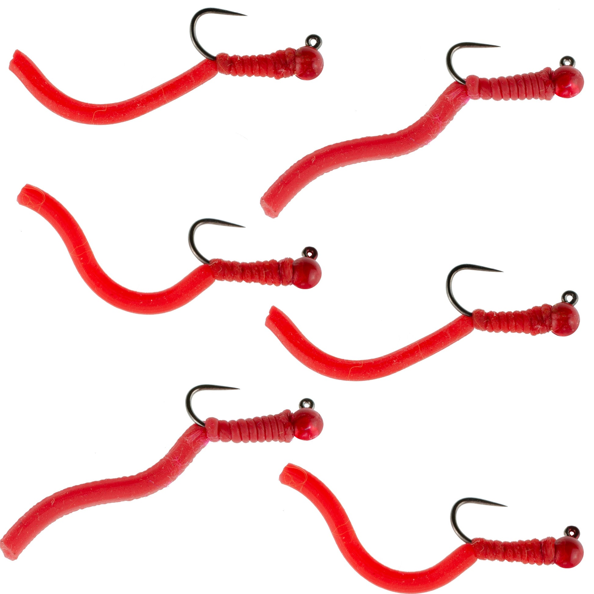 Tactical Tungsten Bead Squirminator Jig Flies - Set of 6 Size 12 for Euro Nymphing - Korvel