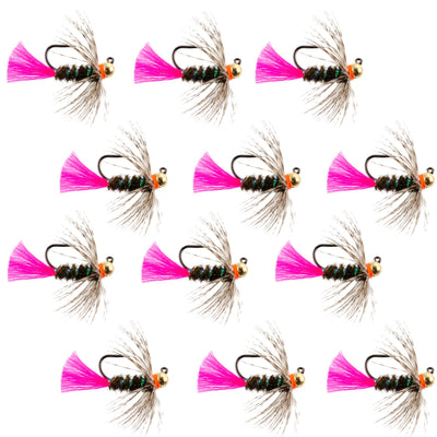 Premium Tungsten Bead Tactical Blow Torch Nymph Flies - 12 Pack Size 10 - Korvel