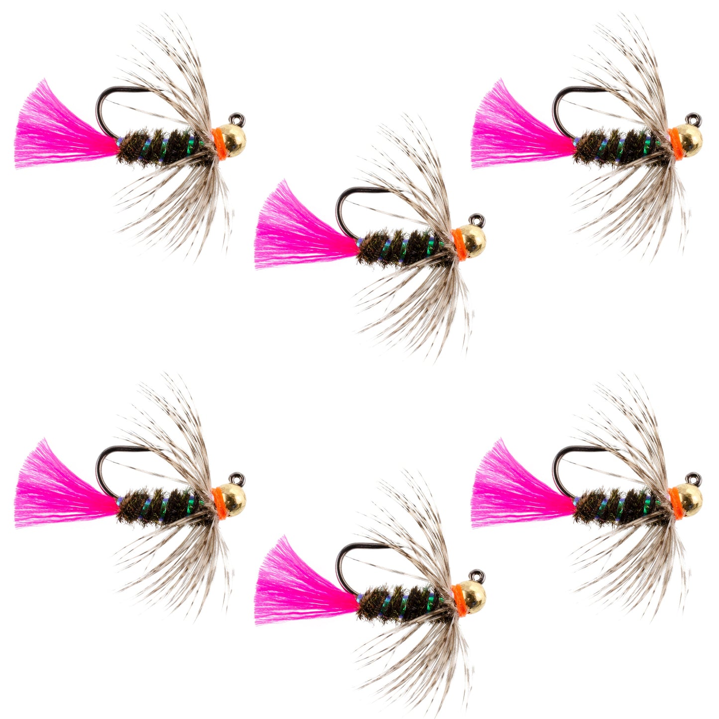 Premium Tungsten Bead Tactical Blow Torch Nymph Flies - Set of 6 (Size 16) - Korvel