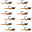 Premium Tungsten Bead Tactical Jig Flies - Copper John Chartreuse - 12 Pack Size 12 - Korvel
