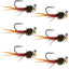 Premium Tungsten Bead Tactical Jig Flies - Copper John Red Czech Nymphs (Size 16, Set of 6) - Korvel