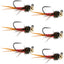 Premium Tungsten Bead Tactical Jig Flies - Copper John Red Czech Nymphs (Size 14, Set of 6) - Korvel