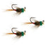 3-Pack Tactical Tungsten Bead Frenchie Nymphs - Size 12 for Euro Nymphing - Korvel