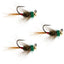 3-Pack Tactical Tungsten Bead Frenchie Nymphs - Size 14 for Euro Nymphing - Korvel