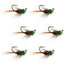 Premium Tungsten Bead Tactical Frenchie Nymphs - 6 Size 16 Flies for Euro Nymphing - Korvel