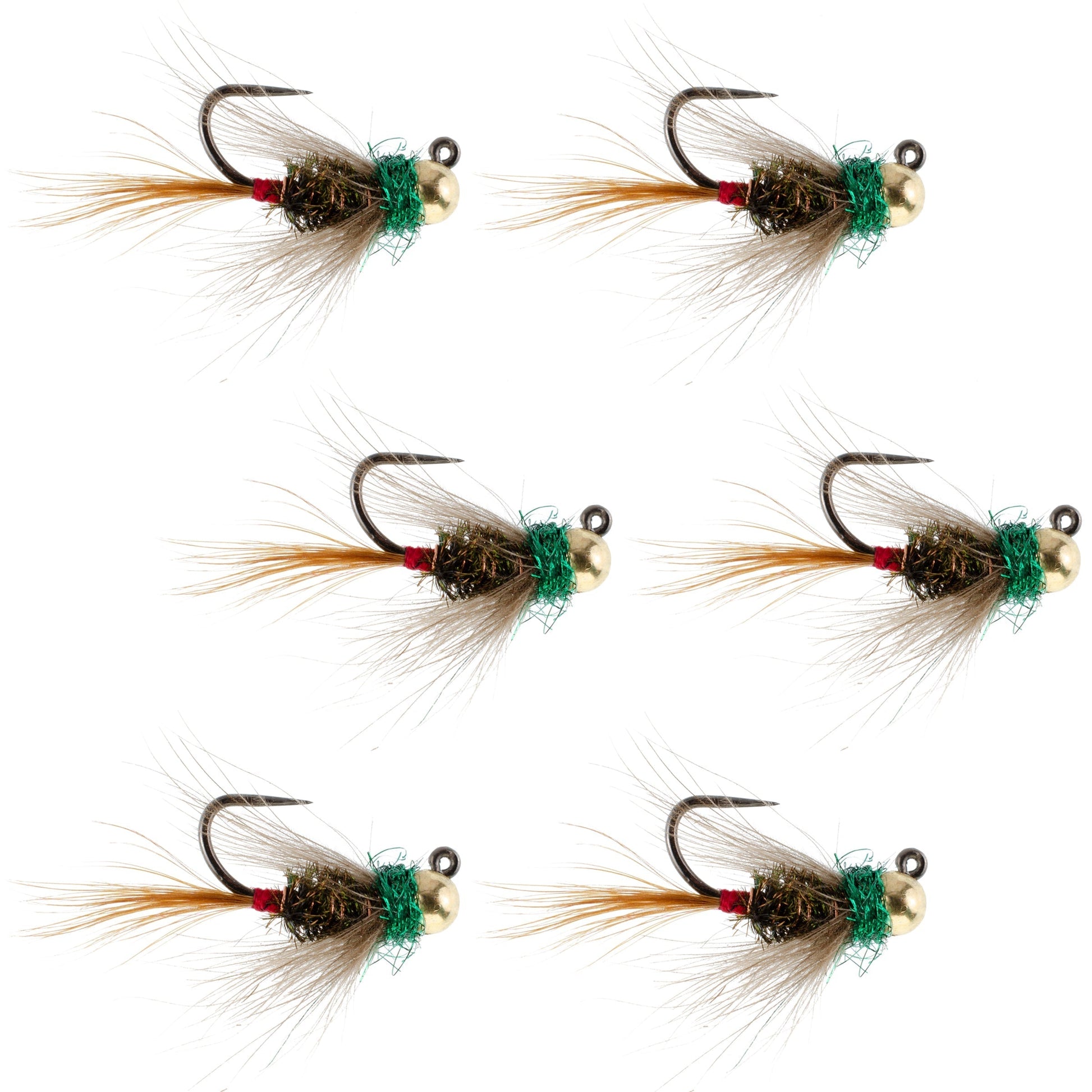 Premium Tungsten Bead Tactical Frenchie Nymphs - 6 Size 16 Flies for Euro Nymphing - Korvel